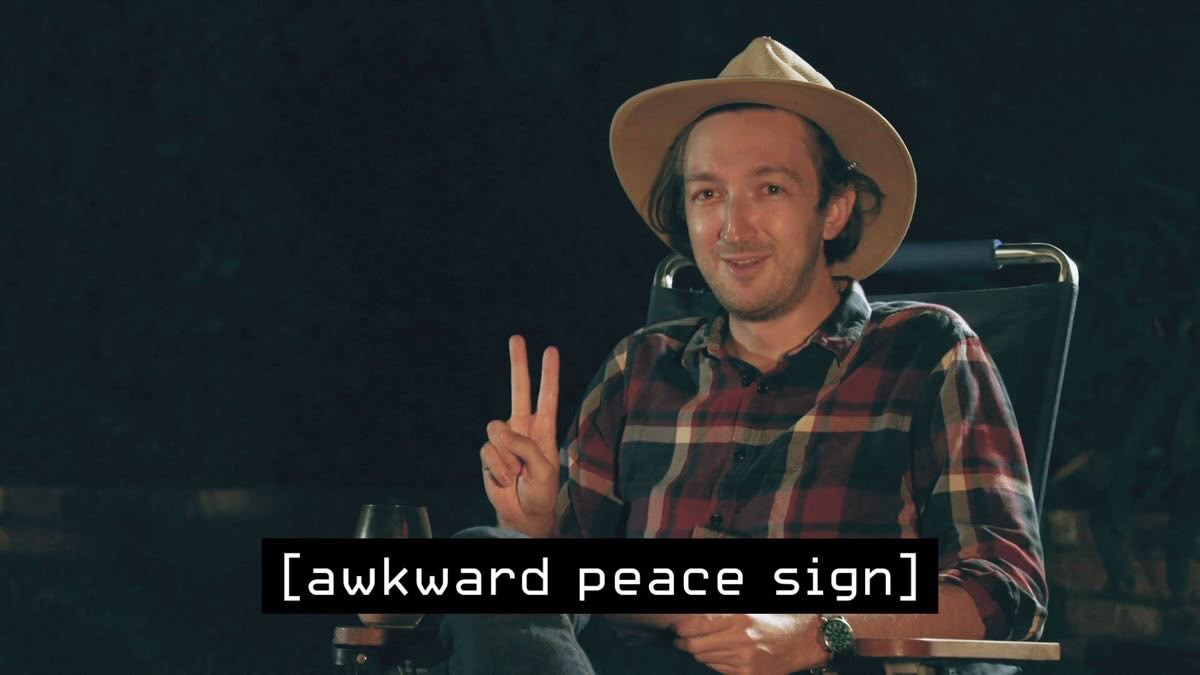 Awkward peace sign meme template