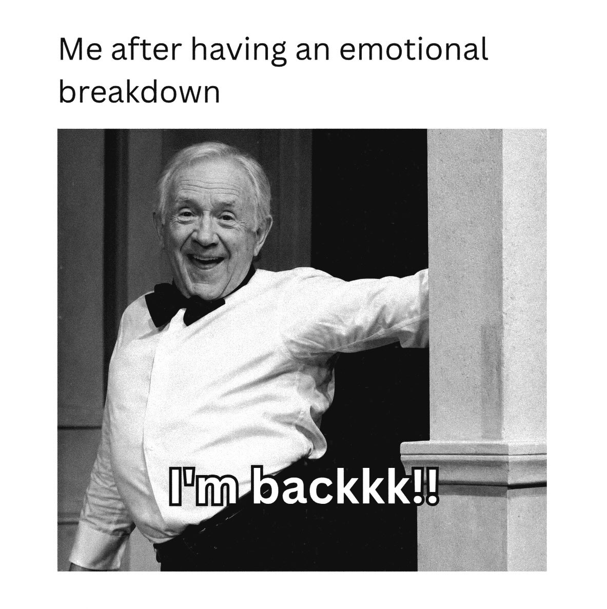 Leslie Jordan - I'm backkk!! meme template — face swap your selfie into it with YouInMeme